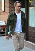 Ryan Reynolds Veste de camionneur en cuir vert pour homme en daim pur sur mesure - £118.50 GBP