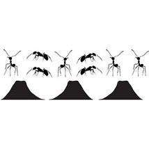 8 Ants and 3 Ant Hill Vinyl Wall Decal Set - £12.39 GBP