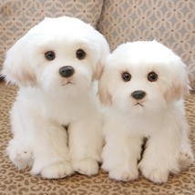 Maltese Stuffed Dog Plush Toy Cute Simulation Pets Fluffy Baby Dolls Birthday Gi - £36.76 GBP