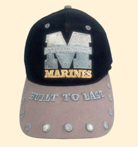 RARE Unique US Marines Built to Last Baseball Cap Embroidered Black &amp; Gray MINT - £12.74 GBP