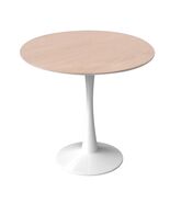 LeisureMod 27&quot; Round Dining Table with Sintered Stone Top  Modern White... - $3,761.65 MXN