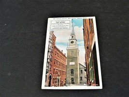 Christ Church- Boston, Mass.- Ben Franklin One Cent Stamp ~1934 Postcard. - £6.98 GBP