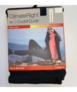 Climate Right By Cuddl Duds Women&#39;s Small Plush Warmth Leggings Black Ba... - £15.49 GBP