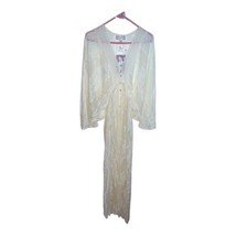 BAND OF THE FREE CYNTHIA IVORY LACE DUSTER TOP WOMEN MEDIUM OPEN KIMONO ... - $58.46