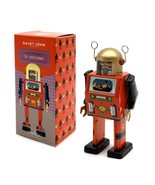 TV SPACEMAN ROBOT 5&quot; Saint St. John Wind Up Tin Toy Collectible Retro Sp... - £21.42 GBP