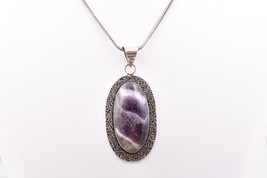 Handmade Rhodium Polished Oval Shape Ametrine Women Pendant Necklace Daily Wear - £18.60 GBP+