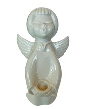 Dresden Angel figurine Candle Holder Germany Christmas cherub sculpture vtg pray - £39.43 GBP
