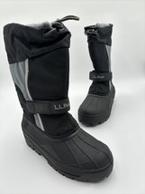 LL BEAN Northwoods Kid&#39;s Winter Snow Boots Lined Black/Gray Gently Size 3 - £27.39 GBP