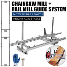 Chainsaw Mill 14&quot;-36&quot; Chain Saw Mill Aluminum Steel Planking Lumber Guid... - $210.99