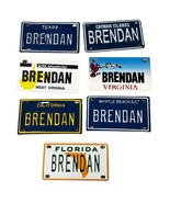 Set Of 7 Personalized &quot;Brendan&quot; Mini License Plates - US States &amp; Cayman... - $26.20 CAD