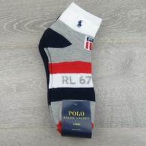 Polo Ralph Lauren Low Cut Socks Mens Size 6-13 Denim Blue Red White 3-Pa... - $24.95