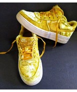 Nike Air Force 1 LV8 GS Kids Mineral Gold Velvet 849345 700 Size 4.5Y Wo... - £58.33 GBP