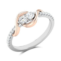 14k Two Tone Gold Finish 0.20 Ct Round Cut Diamond Wedding Engagement Ring - £71.89 GBP