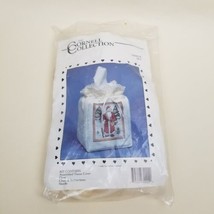 1992 Cornell Collection SANTA Counted Cross Stitch Kit Tissue Box Cover ... - £6.33 GBP