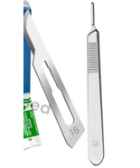 10 Sterile Surgical Blades #15 with FREE Scalpel Knife Handle Medical De... - $6.93