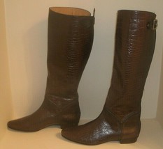 Cole Haan Brown Knee High BOOTS Zipper Belt Buckle New - $141.56+