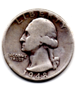1948 Washington Quarter - Silver - Moderate Wear - $19.99