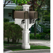 5811W Rockport Double Mailbox Post- White - $293.08