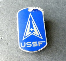 United States Space Force USSF Dog Tag Lapel Pin Badge 3/4 x 1.25 inches - £4.43 GBP