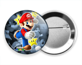 Super Mario Running With Stars Pin Pinback Button Badge Video Game Fan Gift Idea - £10.84 GBP+