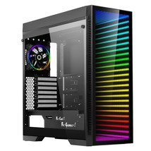 Gaming Case Full Tower, With Tempered Glass Side Panel &amp; Argb Led Mirror... - $151.99