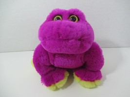 Fiesta plush purple yellow feet frog sitting croaker croak sound - £10.32 GBP