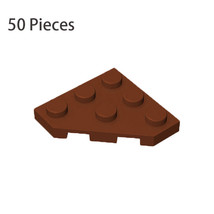 50x Reddish Brown Part 2450 Wedge Plate 3x3 Cut Corner Building Pieces Bulk Lot - £7.17 GBP