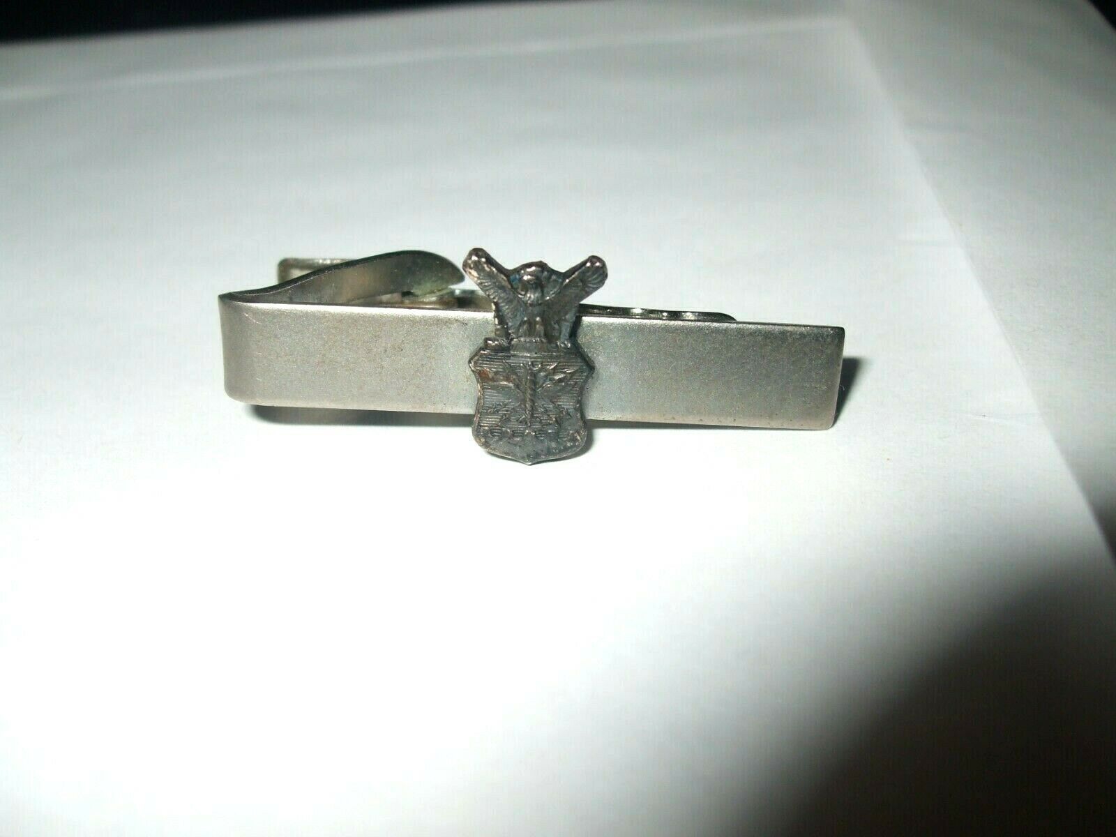 Vintage Metal Military Eagle Emblem Insignia Clip On Tie Tack - £11.84 GBP