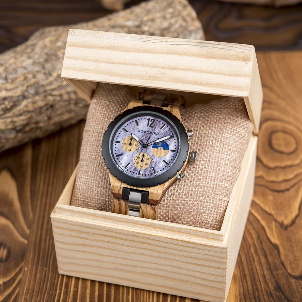 BOBO BIRD  Watch Men  Stylish  Timepieces    masculino  Customized - £113.76 GBP