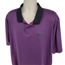 Under Armour Performance Polo Golf Shirt Men&#39;s XXL Purple Honeycomb - £15.78 GBP