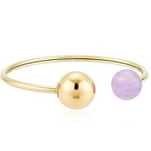 Michael Kors Gold tone Semi Precious Flexi Open Cuff Bracelet $95 with dusty bag - £38.44 GBP