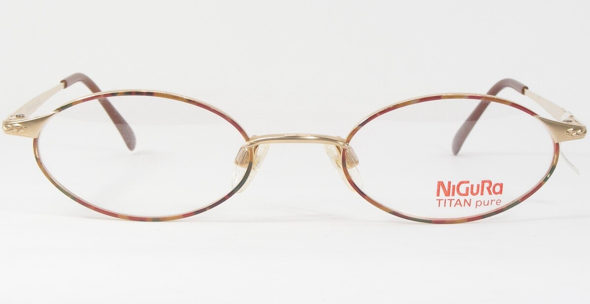 Vintage NIGURA N 0136 B Gold Bunt Einzigartig Selten Brille 50-21-135 (N... - $66.32