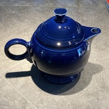 Vintage Fiesta Fiestaware Teapot Cobalt Blue Ring Handle Homer Laughlin 5 Cup - £23.56 GBP