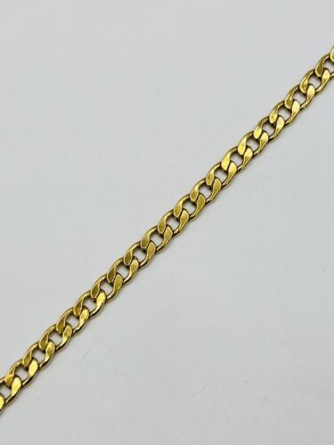 Signed AVON NR 1995 Polished Links Gold Tone Curb Chain Bracelet 8 in - £14.28 GBP