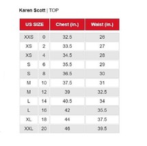Karen Scott Womens Medium Steel Rose Striped 3/4 Sleeves Top NWT BQ38 - £15.52 GBP