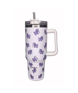 Puppie Love Dog 40 oz WhtPurple Stainless Steel Travel Tumbler NEW Fast ... - £24.93 GBP