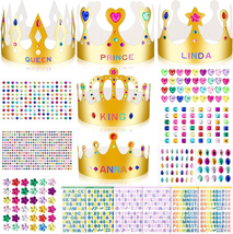 Gold Paper Crowns, Diy Birthday King Crowns Craft to Decorate - £19.17 GBP
