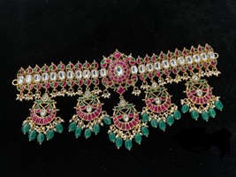 VeroniQ Trends-South Indian Choker Necklace in Kundan &amp; Kemp Stone - £315.74 GBP