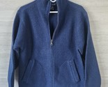 Patagonia Womens Small Navy Blue 100% Wool Full Zip Vtg Jacket Coat Long... - $59.39