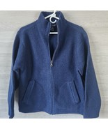 Patagonia Womens Small Navy Blue 100% Wool Full Zip Vtg Jacket Coat Long... - £46.70 GBP