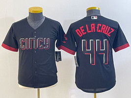 New Elly De La Cruz #44 Cincinnati Reds mens black jersey M-3XL - £32.63 GBP+