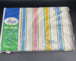 VTG Pacific Muslim Twin Flat Sheet Stripe Pink Yellow Blue - $19.34