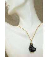 Vintage Jewelry Apache Tears Obsidian Necklace 1/20 14KT Gold Filled 16"... - $24.74