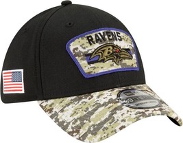 Baltimore Ravens Mens New Era Salute to Service 39Thirty Stretch Fit Hat - M/L - £19.95 GBP
