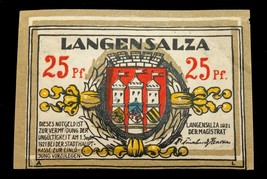 1921 Germany Notgeld Error Note Langensalza 25 Pfennig Printing error GrM#770 - £78.96 GBP