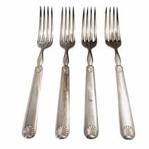 1847 Rogers Bros Silverplate (4) Forks Silverware Salad Setting 7 1/8&quot; - £26.01 GBP