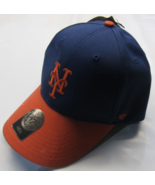 NWT MLB 47 Brand MVP Baseball Hat-New York Mets Kids Hat Blue/Orange OSFM - £15.73 GBP