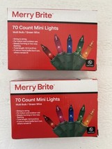 Merry Brite 70 Count Multi Bulb Green Wire Mini Christmas Lights *Set of 2* - £15.28 GBP