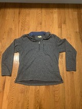 Woolrich 1/4 Zip Knit Pullover Sweater Zipper Pocket Men M Dark Gray Jacket - $24.74
