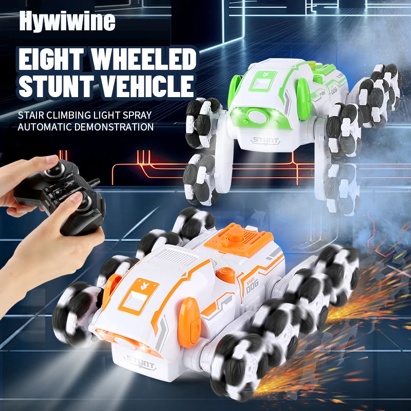 HY152 RC Stunt Car Eight Wheels Swing Arms 1:24 2.4GHz RC Drift Car Remote - $68.09